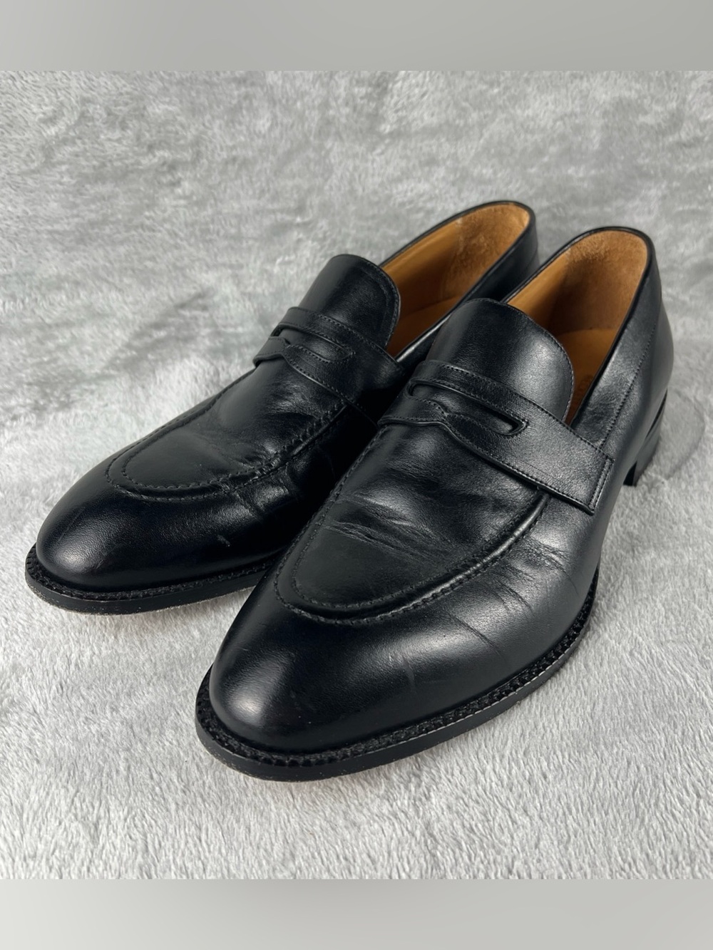 Beckett Simonon Cohen Penny Loafers Mens Size 11 Black Leather Dress Shoes